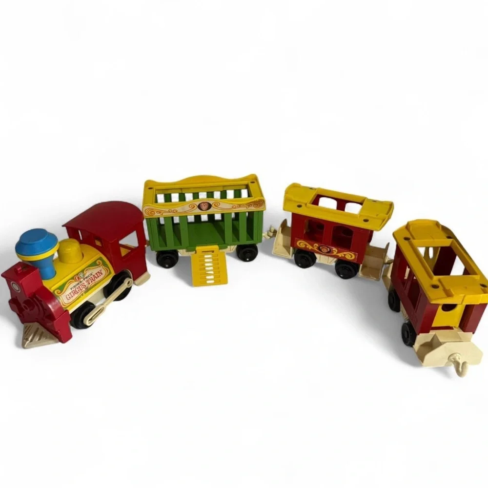 Vintage antique Fisher-Price Red and Yellow Toy Train Engine